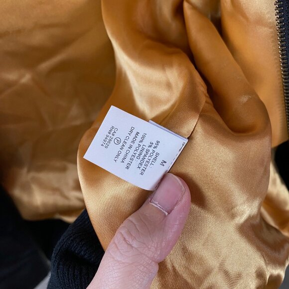 Stussy black and gold satin bomber world tour 35 embroidered tiger men's M - Picture 5 of 9